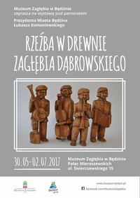 plakat do wystawy „Rzeźba w drewnie Zagłębia Dąbrowskiego”