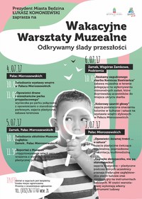 plakat wakacyjnych warsztatów z programem