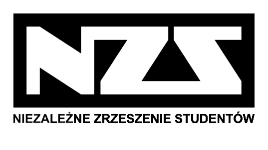 Niezależne zrzeszenie studentów- logo czarno - białe